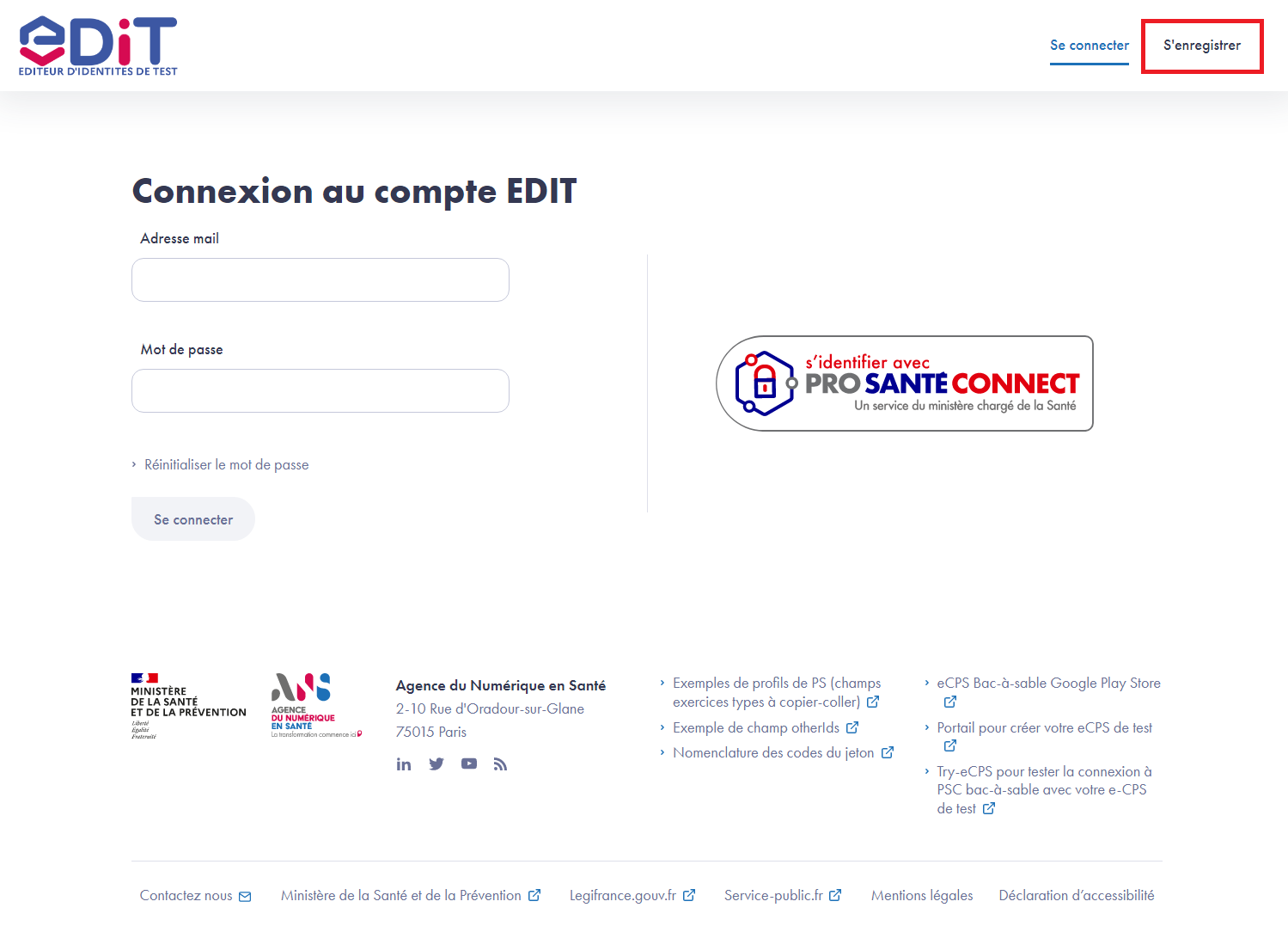 S'enregistrer sur EDIT