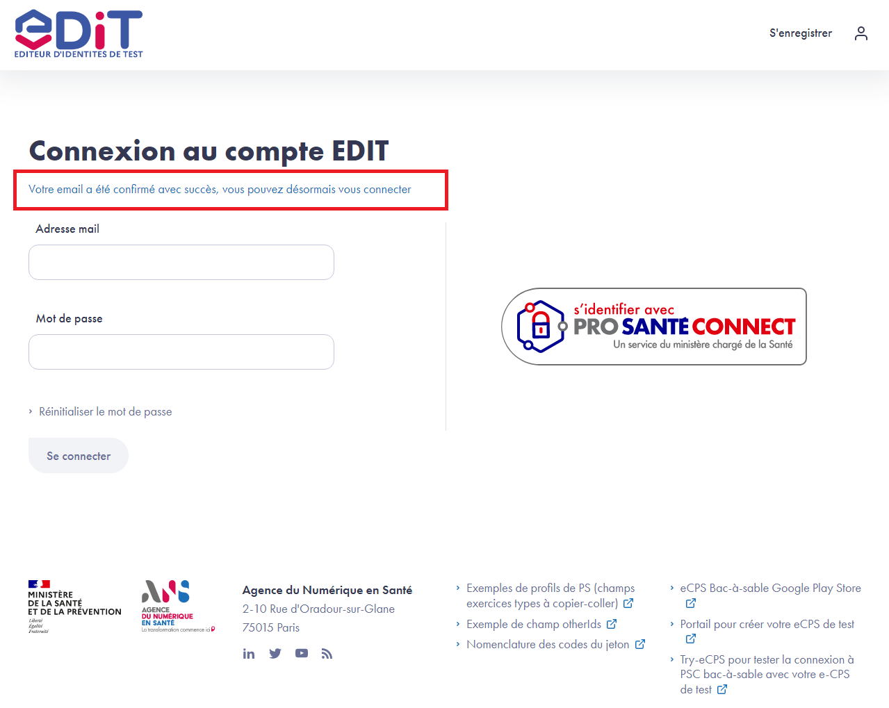 Compte activé avec PSC
