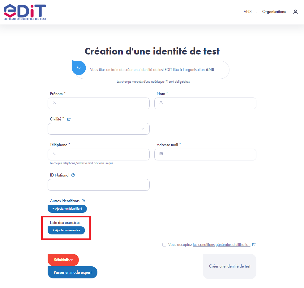 Formulaire création avancé