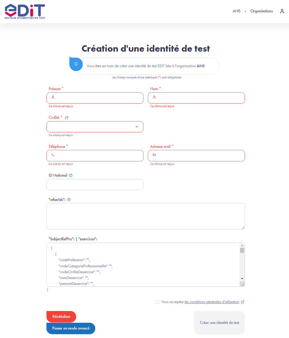 Formulaire création expert